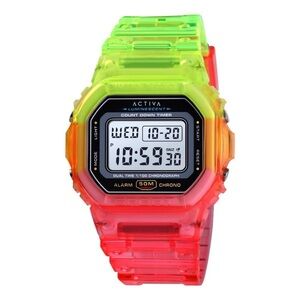 Invicta X Activa Retro Unisex Digital Watch Neon Pink & Green - NIB
